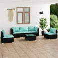 thumbnail image 1 of vidaXL 6 Piece Garden Lounge Set with Cushions Poly Rattan Black, 1 of 5