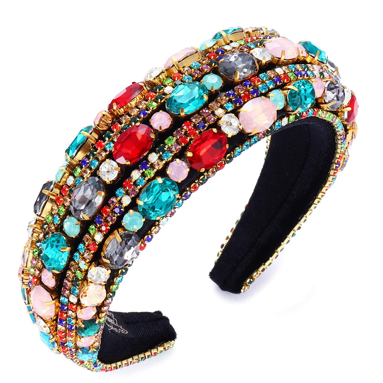 Women Sparkle Rhinestone Crystal Wide-brimmed Headband 