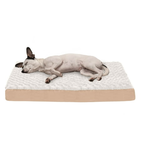 UPC: 0842229125542 | FurHaven Pet Products Ultra Plush Deluxe Full Support Solid Orthopedic Foam Pet Bed for Dogs & Cats – Cream Medium