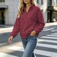 thumbnail image 4 of Hurxie Womens Quarter Zip Pullover Casual Shirts Half Zip Sweatshirts Half Zip Pullover Women Fall Winter Athletic Clothes, 4 of 6