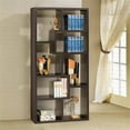 thumbnail image 3 of Home Square 2 Piece Modern Asymmetrical Bookcase Set in Cappuccino, 3 of 3