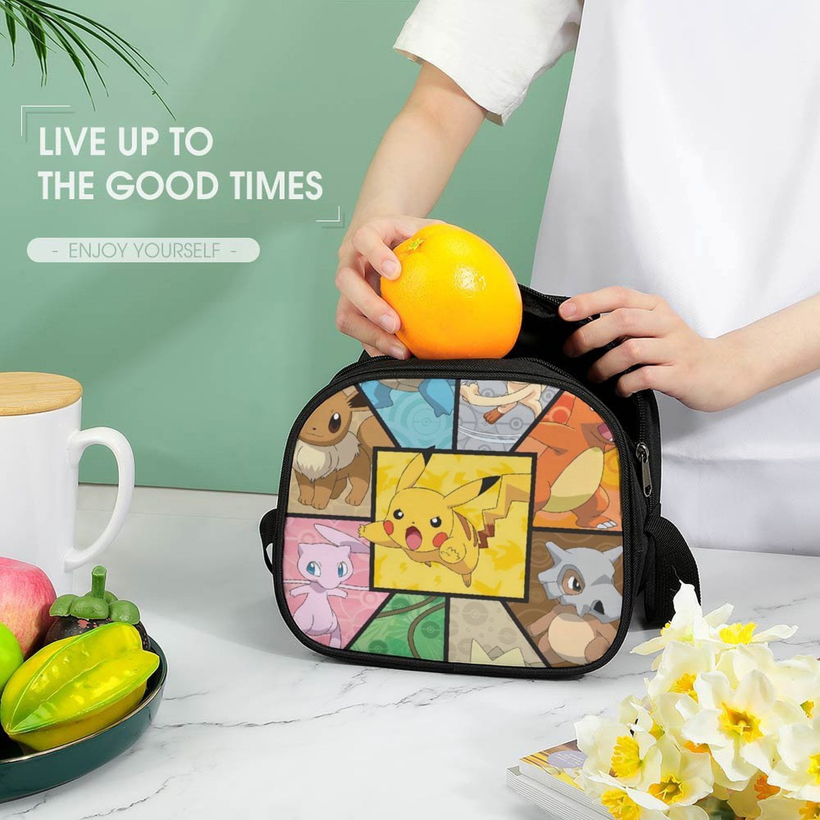 Poke-mon Cartoon Lunch Bags Are Suitable For Work Travel And Outdoor Activities One size