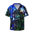 thumbnail image 2 of Lsque Five Nights At Freddy'S print Men's Cuban Collar Short Sleeve Shirt Summer Beachwear Casual Button Down Fashionable Vacation Leisure Shirt-Medium, 2 of 7
