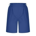 thumbnail image 6 of Fnooota Bermuda Shorts for Women, Knee Length Loose 2025 Summer Cotton Linen Shorts Blue Size S, 6 of 7
