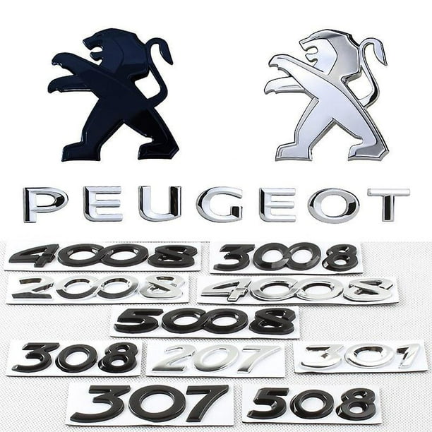 Logo Auto Emblem für Peugeot 108 206 208 307 308 406 407 508, Abzeichen  Logo Buchstaben Wort Emblem Aufkleber, Zeichen Emblem Logo Abzeichen  Sticker