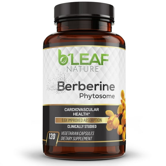 Berberine Phytosome - Superior Absorption - 120 Vegetarian Capsules - Natural Herbal Supplement by B’Leaf Nature
