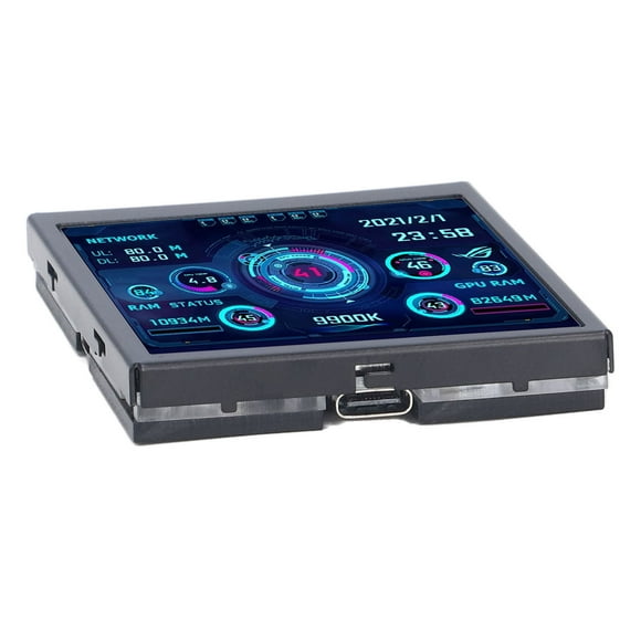 CPU GPU RAM HDD Data Monitor, 320×480 Resolution IPS USB Mini Screen 360 Degree Rotation 3.5in Environmental Protection For Itx Case Regular Version