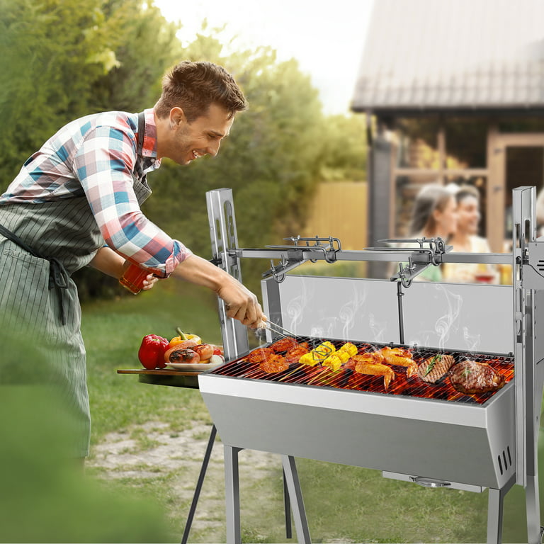 tilbagemeldinger inch pilfer Ecojoy Rotisserie Grill Roaster, 132lbs Charcoal Grill Stainless Pig Lamb  Spit Roaster Outdoor BBQ Grill with 25W Motor, Wind Baffle and Hand Crank -  Walmart.com