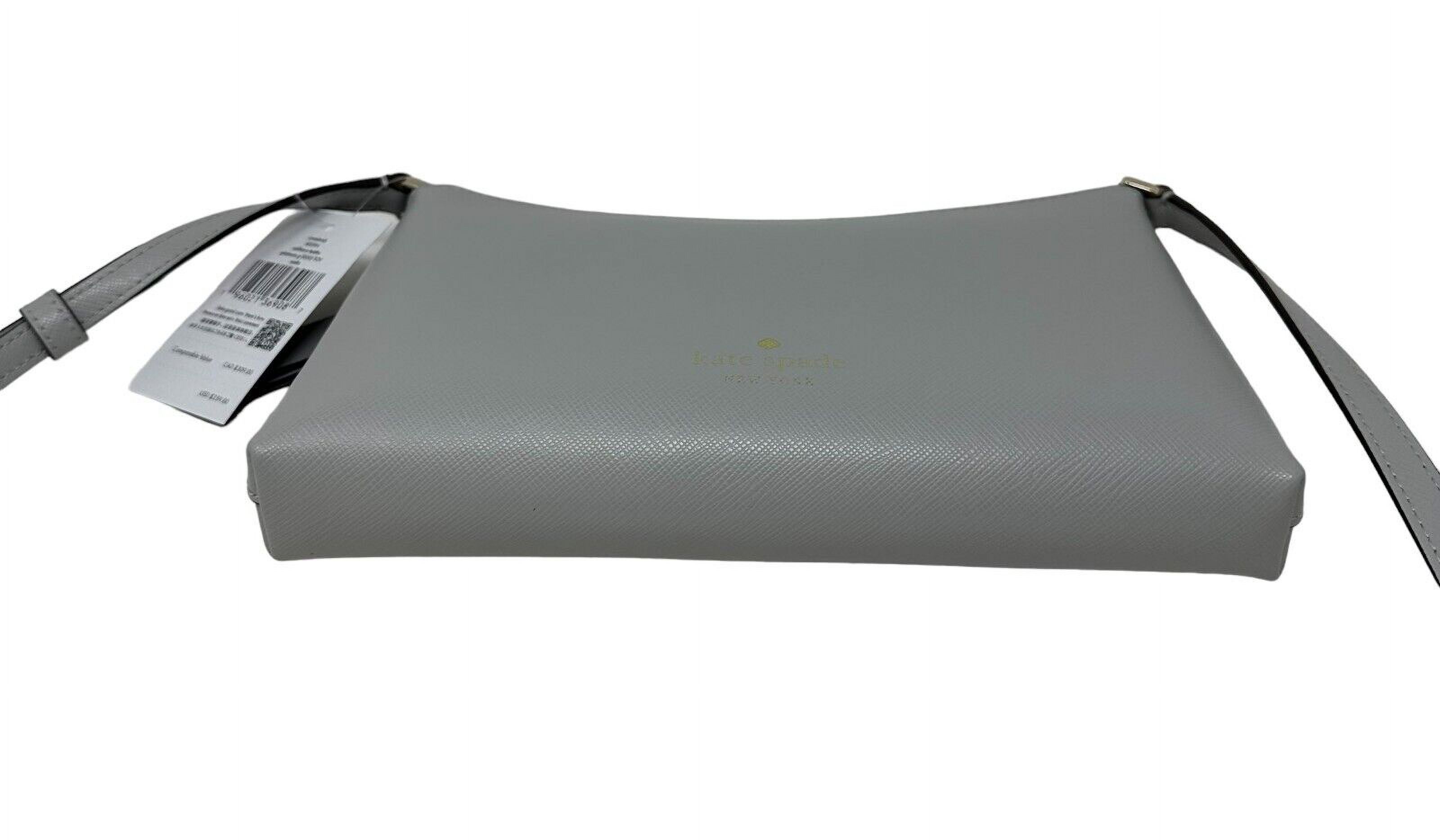 Kate Spade Saffiano Leather Sadie Platinum Grey Crossbody Bag KE594 $259