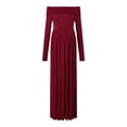 thumbnail image 1 of XASZHN Vêtements de Maternité Robe d'Allaitement Fournisseur Robe de Maternité Femmes en Maille Manches Longues Robe de Séance Photo Traînante Rouge P, 1 of 7