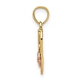 thumbnail image 2 of FJC Finejewelers 14k Two-tone Gold #1 Wife In Heart with Pink Flower Charm, 2 of 6
