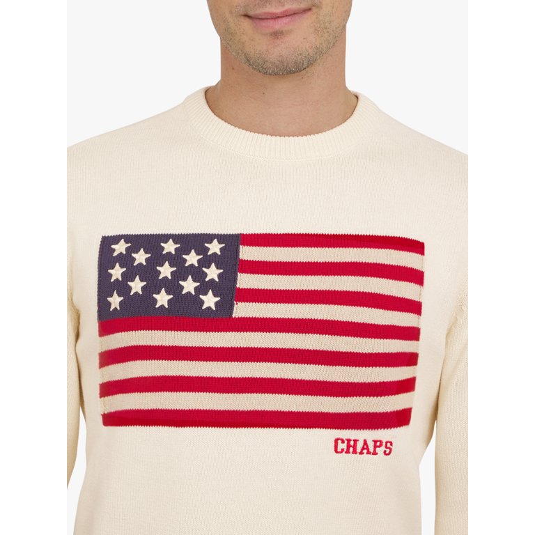 Chaps Men's Long Sleeve Flag Crewneck Sweater photo 5