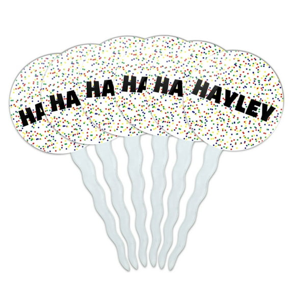Hayley Cupcake Picks Toppers - Set of 6 - Mutlicolored Speckles
