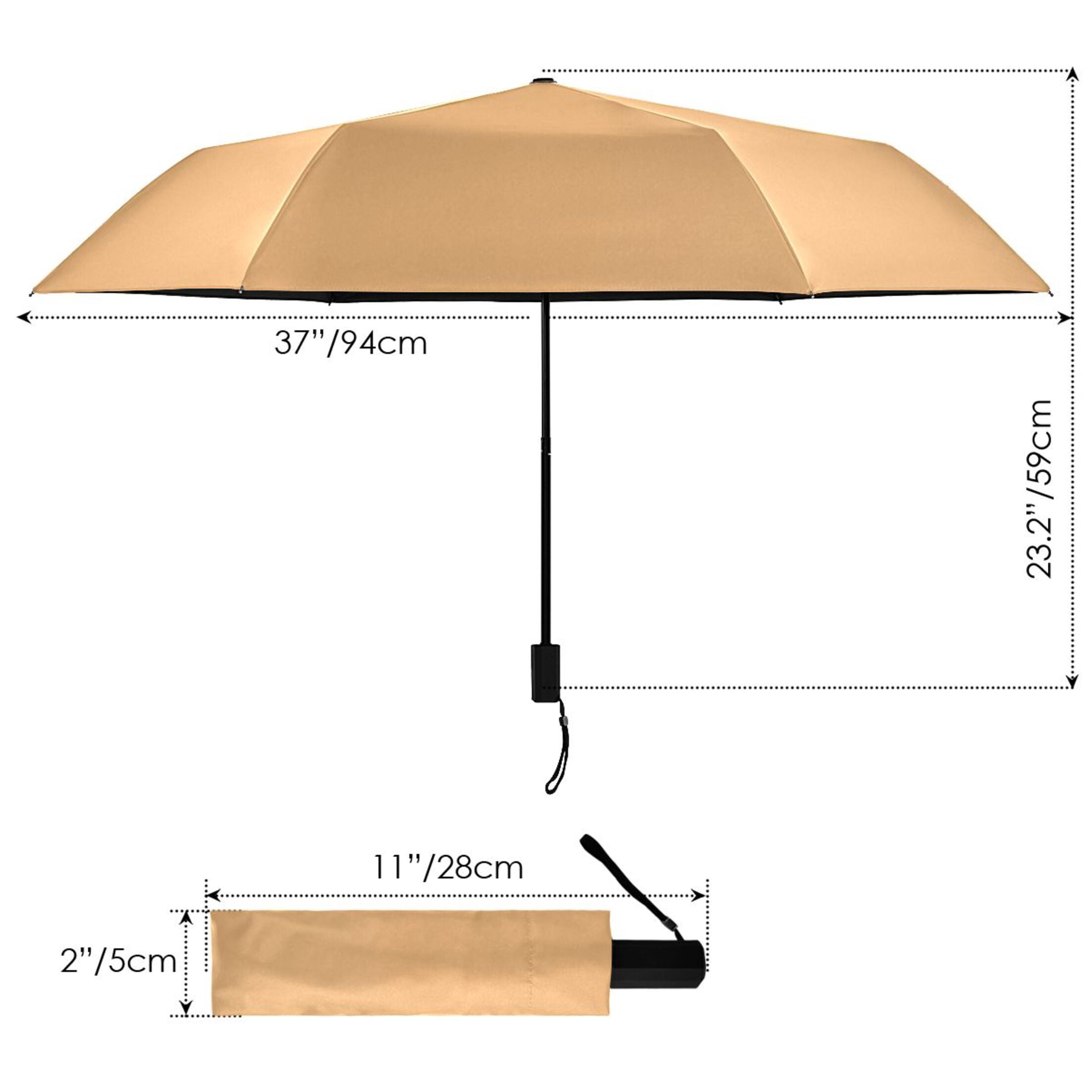 Compact Sun Umbrella Windproof Travel Umbrellas for Rain Strong Portable UV Protection Summer Tan