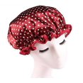 thumbnail image 1 of ZHAOCHENG Gorro de ducha reutilizable de alta calidad y elegante con diseño de moda con un hermoso patrón y color (talla de adulto, rojo vino), 1 of 4