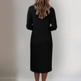 thumbnail image 6 of GUACER V Neck Midi Dresses for Women Solid Long Sleeve Soft Casual Slim Fit Dresses for Fall Winter Lounge Wedding Guest Gift, 6 of 7