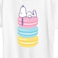 thumbnail image 3 of Peanuts - Snoopy Stacked Macarons - Women's Short Sleeve Graphic T-Shirt, 3 of 6