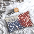 thumbnail image 2 of Navy Blue Red Dahlia Pillow Covers 12x20 Inch Spring Dahlia Flowers Modern Abstract Decorative Throw Lumbar Pillows Couch Cushion Case Summer Home Decor Patriotic 4th of July Decorations, 2 of 5