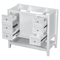 thumbnail image 2 of EUROCO 36" Bathroom Vanity without Sink, Bathroom Vanity Cabinet with Door, 3 Drawers and Shelf,Solid Wood Frame, White, 2 of 9