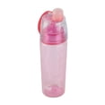 thumbnail image 3 of Botella de agua portátil de plástico transparente con cabezal rociador antifugas de 600 ml (rosa), 3 of 15