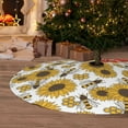 thumbnail image 6 of Lsque Sunflowers and Bees Print Christmas Tree Skirt, Tree Skirt with Ties or Velcro, Perfect for Holiday Decorations, Halloween, and New Year-36", 6 of 7