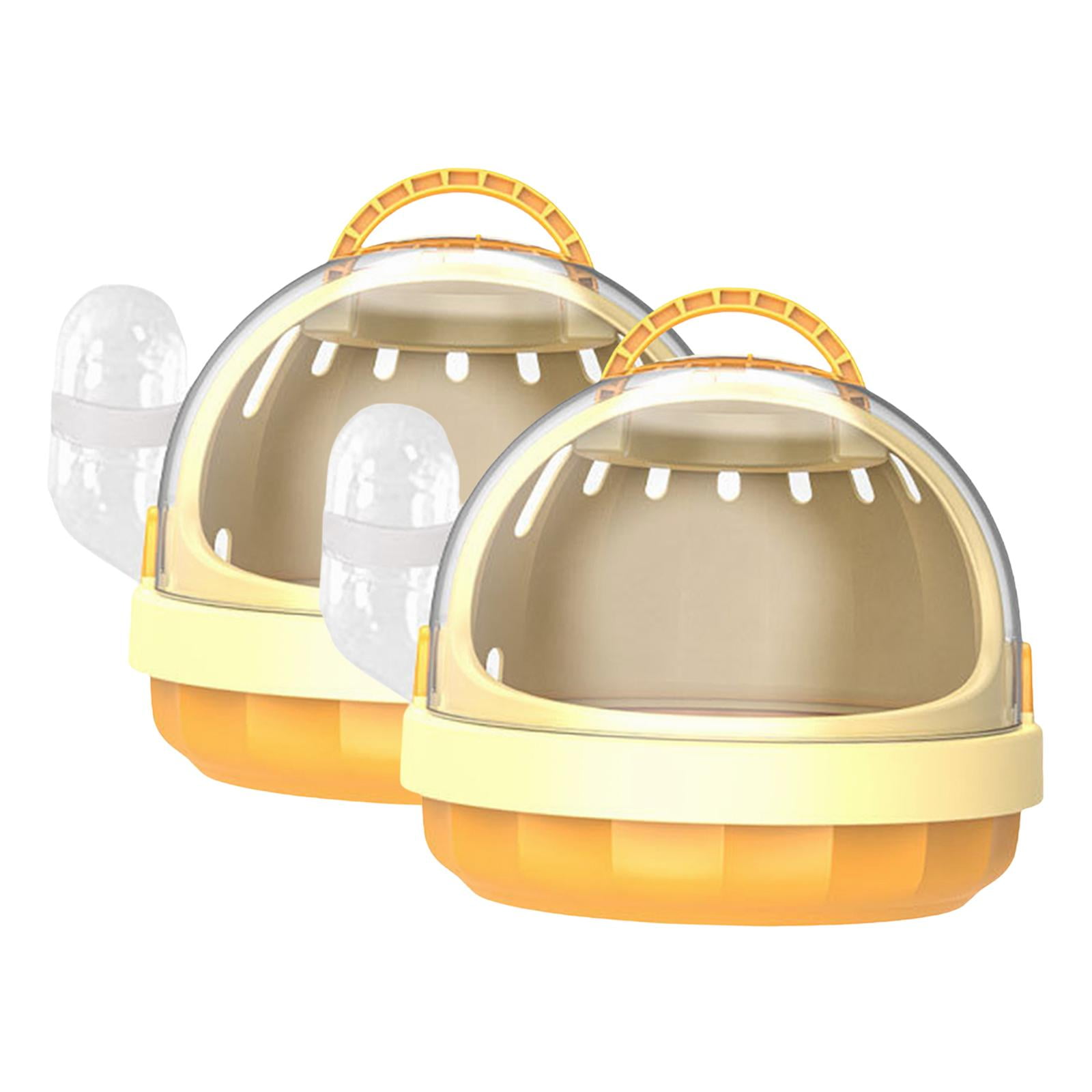 oshhnii 2 Pieces Hamster Carrier Cage Large for Vacation Dwarf Hamster Small Animals Yellow
