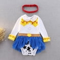 thumbnail image 3 of WIBACKER 3-18M Infant Baby Girls Princess Romper Onesie Dress Bodysuit with Headband Toddler Christmas Halloween Birthday Dresses, 3 of 11