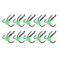 2024 10pcs Treble Hooks High Carbon Steel Size 10 Sharp Bright Color