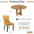 thumbnail image 2 of Round Farmhouse Dining Table Set for 4, 47" Circle Ancient Oak Wooden Kitchen Table with 4 Gold Velvet Upholstered Dining Chairs, Wooden Kitchen and Dining Room Table Set for Dining Room, 2 of 9