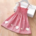 thumbnail image 4 of XUNKUSGA Newborn Infant Baby Girl Princess Dress Cotton Toddler Girl Clothes Sleeveless Cute Flower Sundress Summer Beach Dresses for Girl 2-7 Years,Red, 4 of 8
