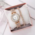 thumbnail image 1 of Reloj de mujer con patrón romano y diamantes, reloj de cuarzo, pulsera, reloj de mujer, 1 of 6