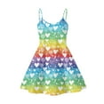 thumbnail image 2 of FKELYI Rainbow Heart Slip Dress Size 2XL Comfortable Valentine's Day Summer Dresses for Women Polyester Sleeveless Dress Midi Dress for Dating, 2 of 5