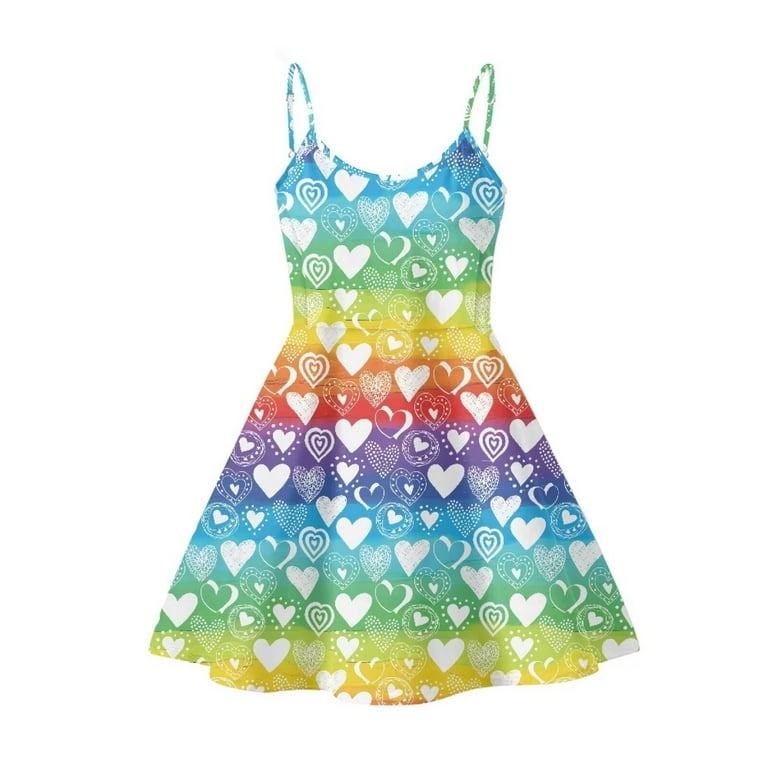 FKELYI Rainbow Heart Slip Dress Size 4XL Comfortable Valentine's Day Summer Dresses for Women Polyester Sleeveless Dress Midi Dress for Dating - Walmart.com FKELYI Rainbow Heart Slip Dress Size 4XL Comfortable Valentine's Day Summer Dresses for Women Polyester Sleeveless Dress Midi Dress for Dating - Walmart.com