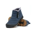 thumbnail image 4 of Daeful Mens Snow Boots Outdoor Winter Boot Casual Warm Shoes Cold Weather Flat Non Slip Plush Lining Ankle Booties Blue 13, 4 of 9