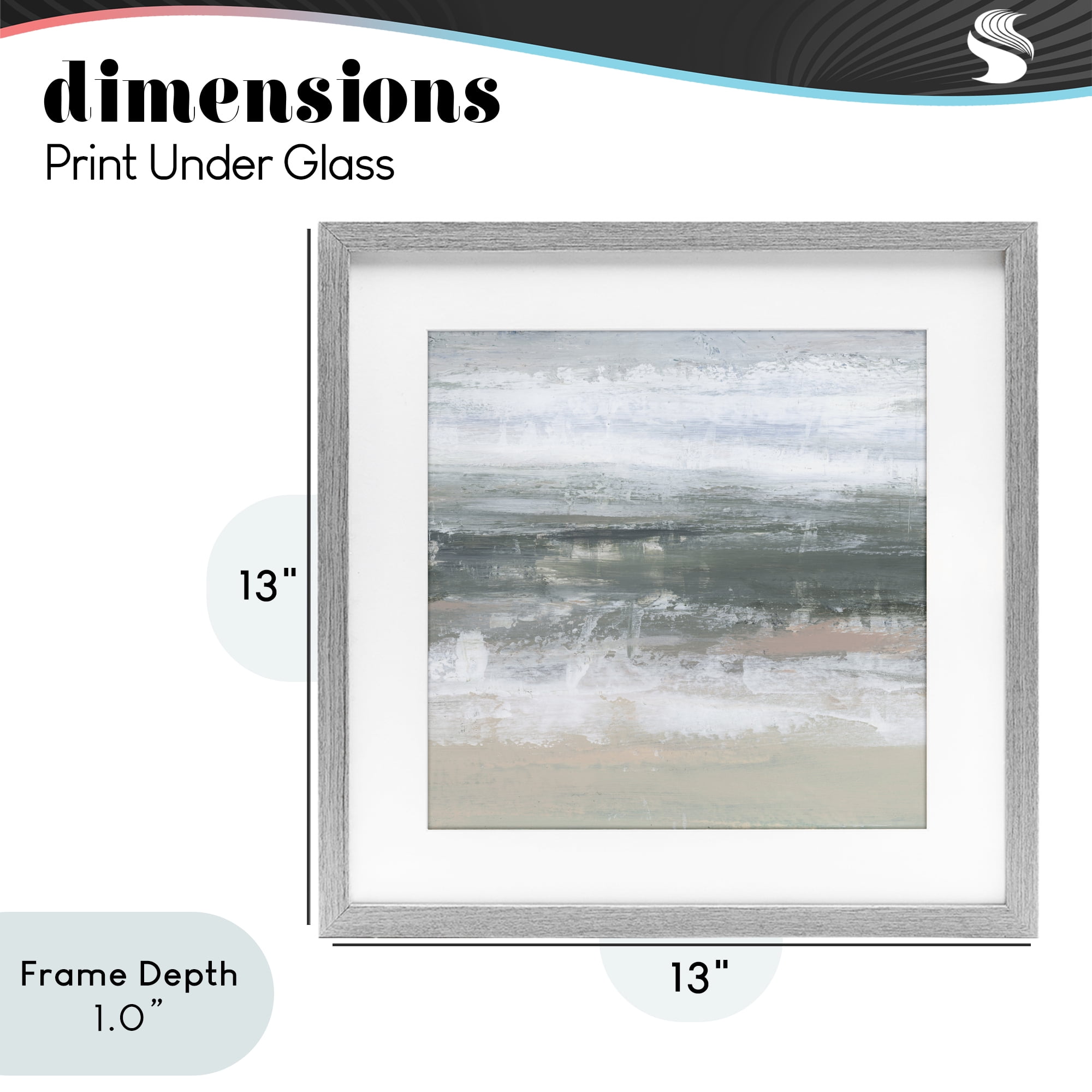 Stupell Industries Subdued Pastel Tides Gray Framed Print Under Glass, design by Ethan Harper
