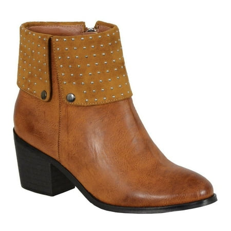 Milwaukee Leather MBL9401 Women's Short Cognac Round Toe Boots with Inside Zipper 9