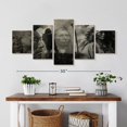 thumbnail image 2 of Elephant Stock Native Indian Wall Art - Horizontal Multi Panel Canvas - Living Room Wall Decor - Our America Multi Panel - Gray And Black Decor - 36" x 15", 2 of 4