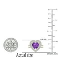 thumbnail image 4 of Dazzlingrock Collection 8mm Heart Amethyst & Round White Diamond Double Halo Engagement Ring Set for Women (0.65 ctw, Color I-J, Color I2-I3) in 10K Yellow Gold, Size 4, 4 of 5