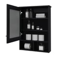 thumbnail image 5 of JERFIT 16" x 29" Wall Mount Black Medicine Cabinet with Mirror, Particle Board Bathroom Storage Organizer for Essentials, 5 of 6