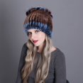 thumbnail image 2 of Contrast Color Furry Hat for Women  Winter Beanie with Patchwork, 2 of 4