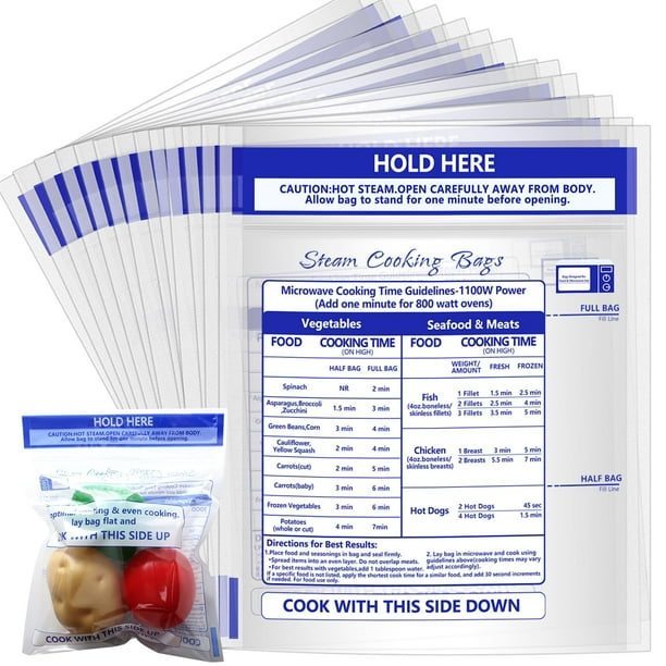 Bolsa de almacenamiento de alimentos Sel Natural Zipper Steam, 18 x 20 cm, 100 unidades