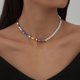 thumbnail image 4 of Cadena de clavícula colorida de tendencia de collar de perlas de imitación de cuentas de colores animales asimétricos Wmkox8yii fajkfhkj5404, 4 of 6