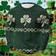 thumbnail image 5 of Ceisia Men's St. Patrick's Day Clover & Celtic Knot Print Waffle Knit Long Sleeve Crew Neck Casual Top Army Green XXXL Gifts, 5 of 7