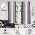 thumbnail image 3 of Purple Black and White Window Curtain Abstract Ombre Modern Grey Gray Art Aesthetic Living Room Bedroom Window Drapes Treatment Fabric 1 Pair Home Decor, 42" W x 63" L, Gradient, 3 of 6