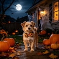 thumbnail image 6 of Qocolcyl Halloween Pumpkin Bat Print Pet Bow Tie for Dogs Cats, Adjustable Polyester Pet Costume Accessory, Cute Party Photo Prop, Indoor Outdoor Pet Halloween Decorations Accessories, 6 of 7