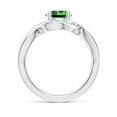 thumbnail image 2 of ANGARA Lab Grown 1.2 Ct Solitaire Round Emerald Infinity Promise Ring for Women in 925 Sterling Silver (Size-7mm) | May Birthstone, Anniversary, Jewelry Gift for Women | Lab-Grown Emerald Ring, 2 of 8