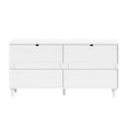 thumbnail image 5 of 59" Rattan Dresser with Drawers, 6 Drawer Dresser for Bedroom, Clothes Storage Cabinet for Bedroom, Metal Handle&Wood Legs for Hallway, Living Room, Bedroom,White, 5 of 6