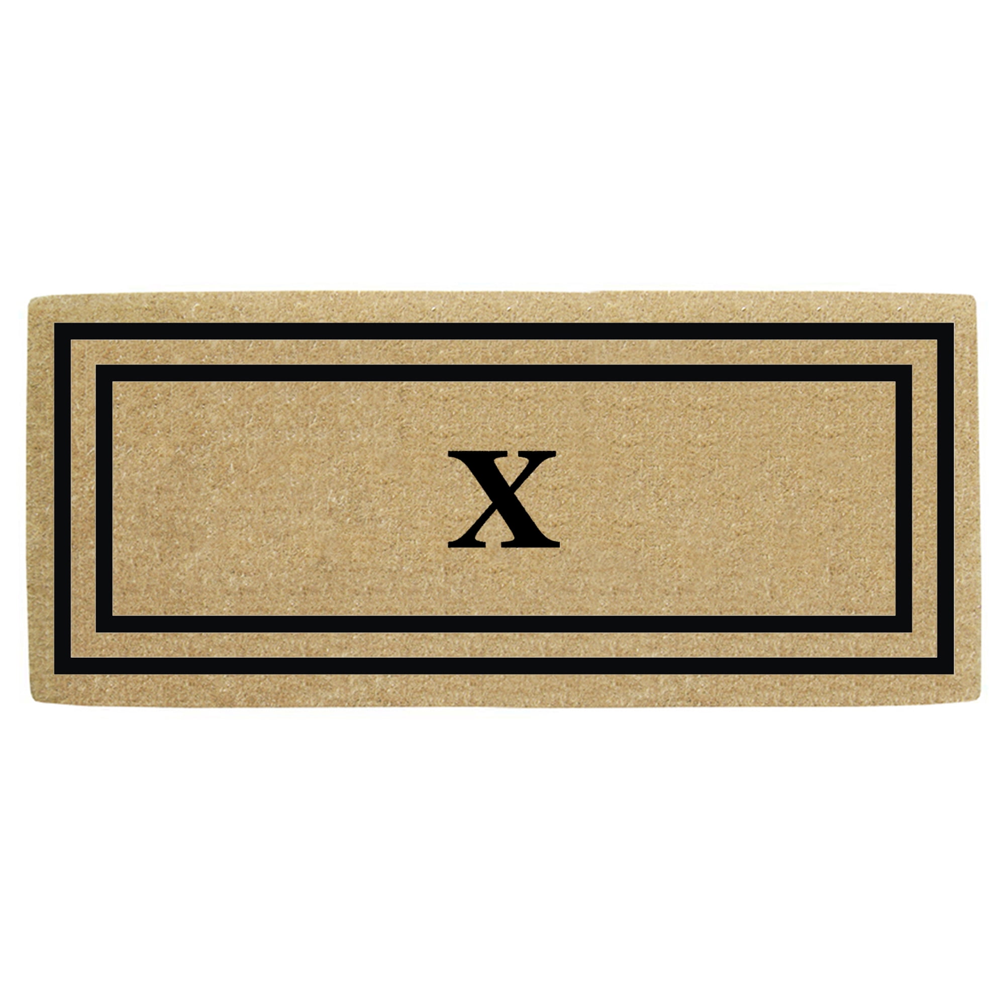 Thin Double Picture Frame Black 24" x 57" Heavy Duty Coir Door Mat