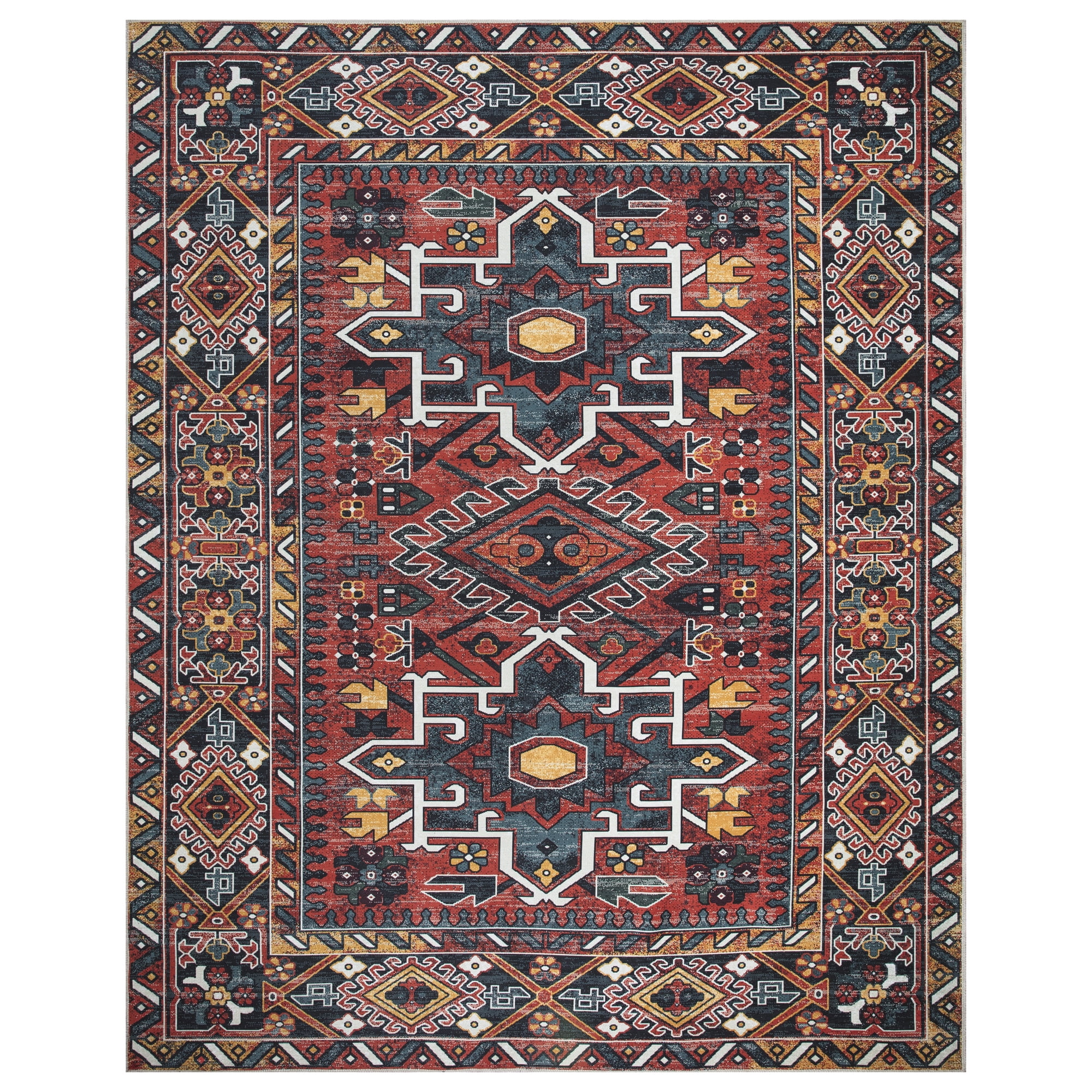 Ottomanson Machine Washable Cotton 8x10 Flatweave Area Rug for Living
