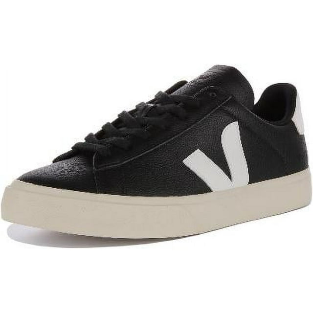 Tenis Veja Campo de piel en blanco y negro para mujer